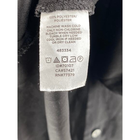 ANN TAYLOR Women's Black Solid Regular-Fit Button-Up Long Sleeve Top SZ M - Picture 10 of 12